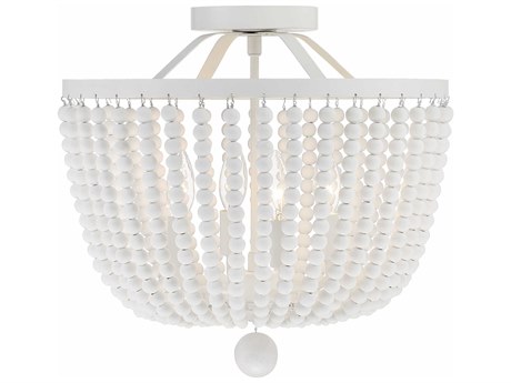 Crystorama Rylee 4-Light Matte White Bowl Semi Flush Mount