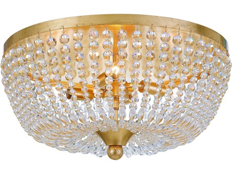 Crystorama Rylee 4-Light Gold Glass Bowl Flush Mount