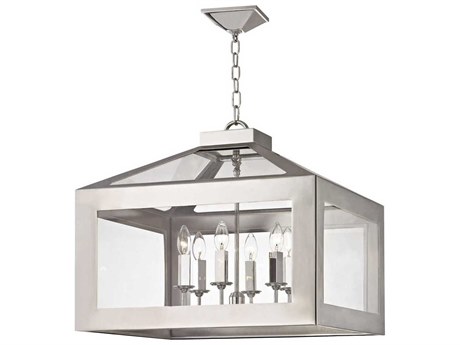 Crystorama Hurley 6-Light Polished Nickel Clear Glass Lantern Chandelier