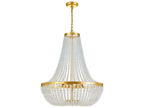 Crystorama Rylee 8-Light Gold Candelabra Empire Chandelier