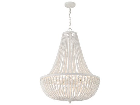 Crystorama Rylee 8-Light Matte White Candelabra Empire Chandelier