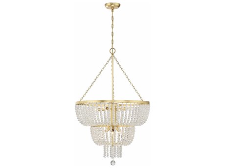 Crystorama Rylee 8-Light Antique Gold Crystal Bowl Candelabra Chandelier
