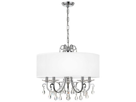 Crystorama Othello 5-Light White Crystal Candelabra Drum Chandelier