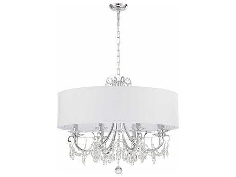 Crystorama Othello 8-Light Polished Chrome Crystal Candelabra Drum Chandelier