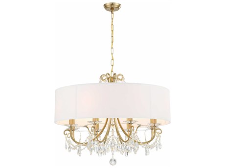 Crystorama Othello 8-Light Vibrant Gold Crystal Candelabra Drum Chandelier