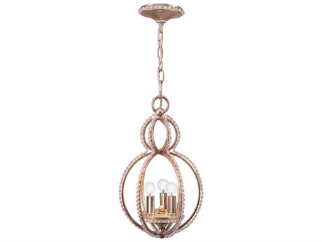 Crystorama Garland 3-Light Distressed Twilight Gold Crystal Mini Pendant