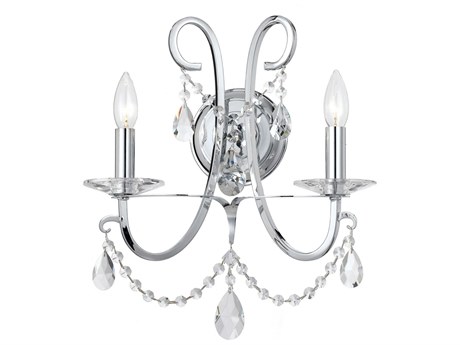 Crystorama Othello 2-Light Chrome Crystal Wall Sconce