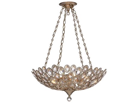 Crystorama Sterling 5-Light Distressed Twilight Chrome Crystal Bowl Chandelier