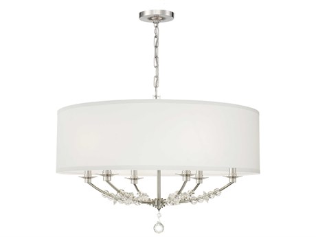 Crystorama Mirage 6-Light Polished Nickel Glass Candelabra Chandelier