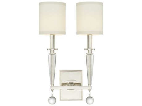Crystorama Paxton 2-Light Brass Glass Wall Sconce
