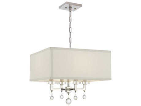Crystorama Paxton 4-Light Polished Nickel Glass Candelabra Chandelier