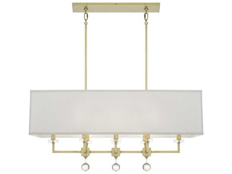 Crystorama Paxton 8-Light White Glass Geometric Island Pendant