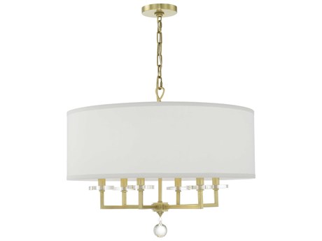 Crystorama Paxton 6-Light Clear Crystal Glass Candelabra Drum Chandelier