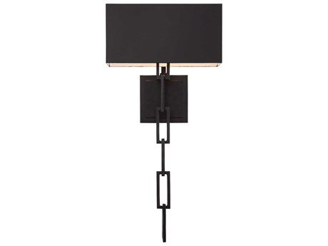 Crystorama Alston 2-Light Matte Black White Wall Sconce