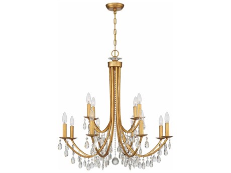 Crystorama Bridgehampton 12-Light Steel Crystal Candelabra Chandelier