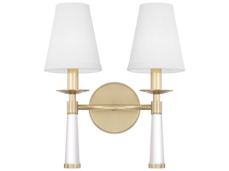 Crystorama Baxter 2-Light Aged Brass Gold Wall Sconce