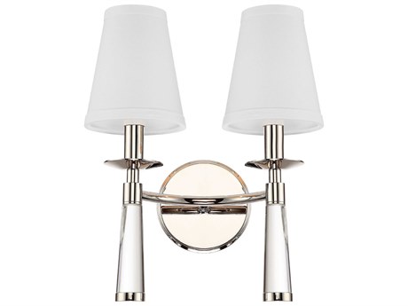 Crystorama Baxter 2-Light Polished Nickel Steel Wall Sconce