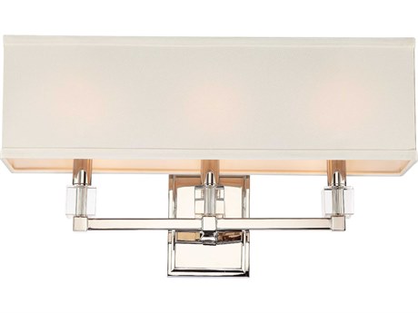 Crystorama Dixon 3-Light Polished Nickel Crystal Wall Sconce