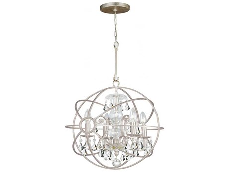 Crystorama Solaris 4-Light Olde Silver Crystal Candelabra Chandelier