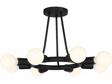 Crystorama Dakota 8-Light Black Semi Flush Mount