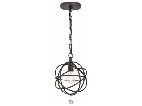 Crystorama Solaris 1-Light Bronze Glass Semi Flush Mount