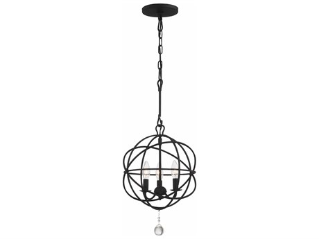 Crystorama Solaris 3-Light Brown Glass Geometric Chandelier