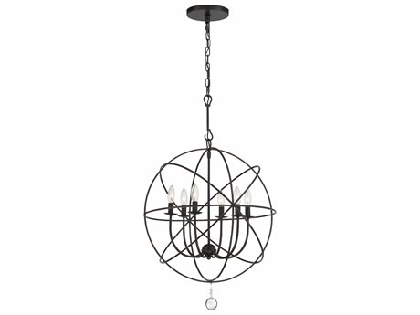 Crystorama Solaris 6-Light Bronze Glass Candelabra Chandelier