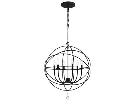 Crystorama Solaris 6-Light Bronze Glass Candelabra Chandelier