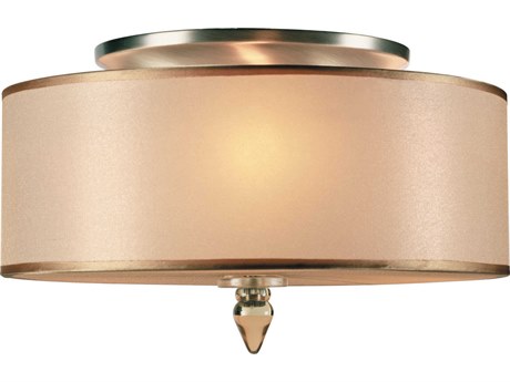 Crystorama Luxor 3-Light White Drum Flush Mount