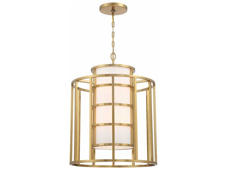 Crystorama Hulton 6-Light Luxe Gold Drum Geometric Chandelier