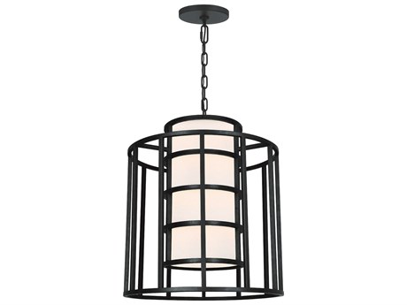 Crystorama Hulton 6-Light Matte Black Cylinder Chandelier