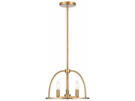 Crystorama Abbott 3-Light Vibrant Gold Candelabra Chandelier