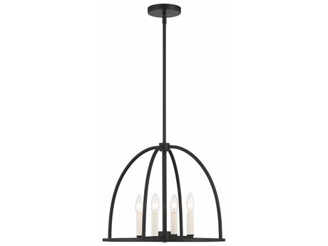 Crystorama Abbott 4-Light Black Candelabra Chandelier
