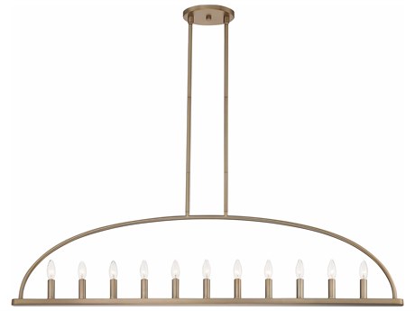 Crystorama Abbott 11-Light Vibrant Gold Linear Island Pendant