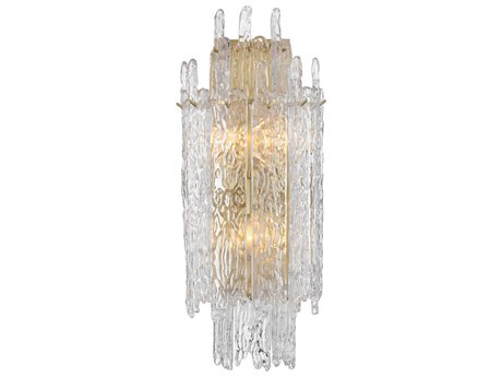 Crystorama Ackerly 3-Light Aged Brass Wall Sconce