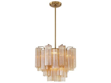 Crystorama Addis 4-Light Aged Brass Candelabra Geometric Chandelier