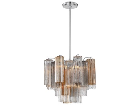Crystorama Addis 4-Light Polished Chrome Candelabra Geometric Chandelier
