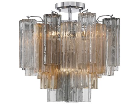 Crystorama Addis 4-Light Polished Chrome Geometric Semi Flush Mount