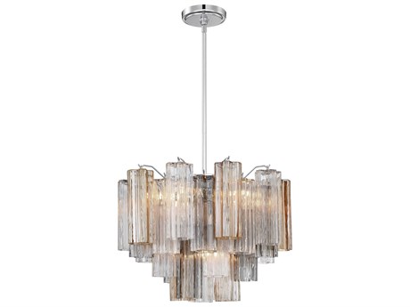 Crystorama Addis 6-Light Polished Chrome Candelabra Geometric Chandelier