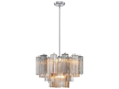 Crystorama Addis 9-Light Polished Chrome Candelabra Geometric Chandelier