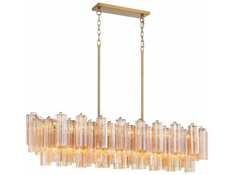 Crystorama Addis 14-Light Aged Brass Island Pendant