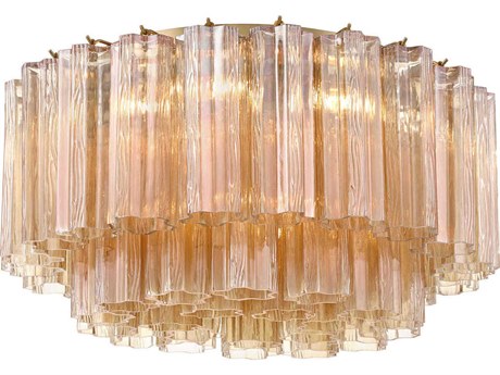 Crystorama Addis 7-Light Aged Brass Geometric Flush Mount