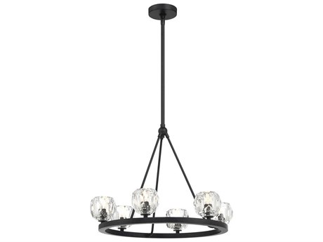 Crystorama Aragon 6-Light Matte Black Chandelier