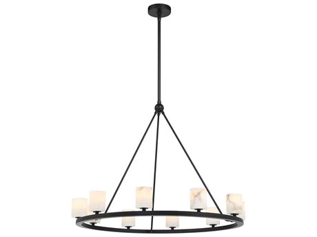 Crystorama Aragon 10-Light Matte Black Chandelier