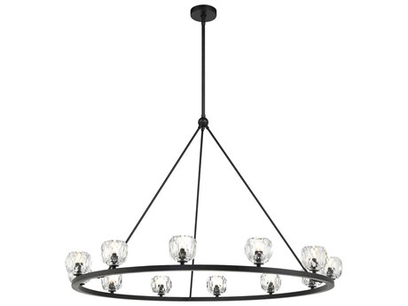 Crystorama Aragon 12-Light Matte Black Chandelier