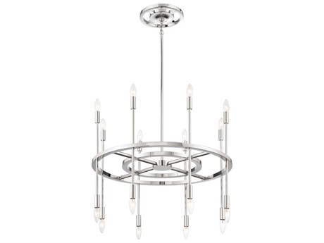 Crystorama Aries 16-Light6-Light Polished Nickel Steel Candelabra Chandelier