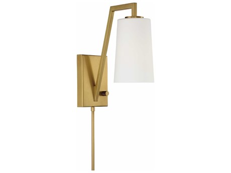 Crystorama Avon 1-Light Aged Brass Glass Wall Sconce