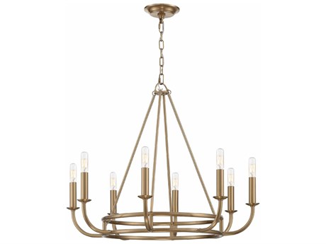 Crystorama Bailey 8-Light Aged Brass Candelabra Chandelier