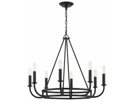 Crystorama Bailey 8-Light Matte Black Candelabra Chandelier