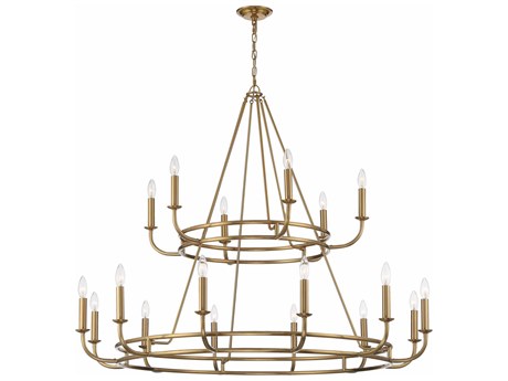 Crystorama Bailey 18-Light8-Light Aged Brass Candelabra Tiered Chandelier